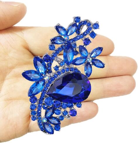 طقم بروش مكون من 4 قطع بحجم كبير من حجر الراين والكريستال الأنيق من إيزينج, كريستال حجر الراين مادة صمغية مينا, ان ايه, in Kuwait