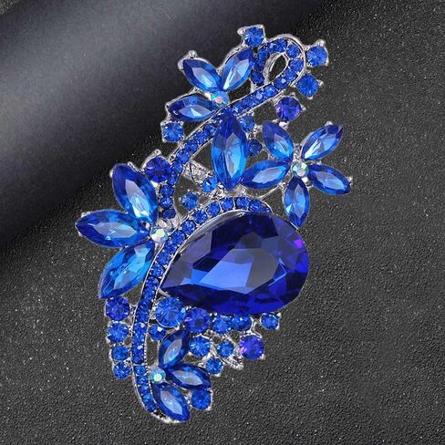 طقم بروش مكون من 4 قطع بحجم كبير من حجر الراين والكريستال الأنيق من إيزينج, كريستال حجر الراين مادة صمغية مينا, ان ايه, in Kuwait