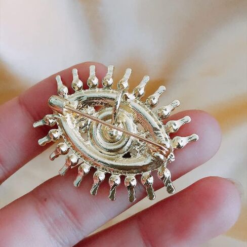 Lucky Evil Eye Brooch Pin Freshwater Pearl and Crystal Vintage Lapel Pin for Wedding Party Prom Multipurpose Brooch Ladies Accessories for Shawl Scarf Buckle Sweater Cardigan in Saudi Arabia