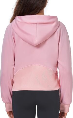FKEEP Half Zip Hoodies for Women Zipper Up Cropped Hooded Long Sleeve Athletic Pullover Tops with Thumb Hole in Kuwait