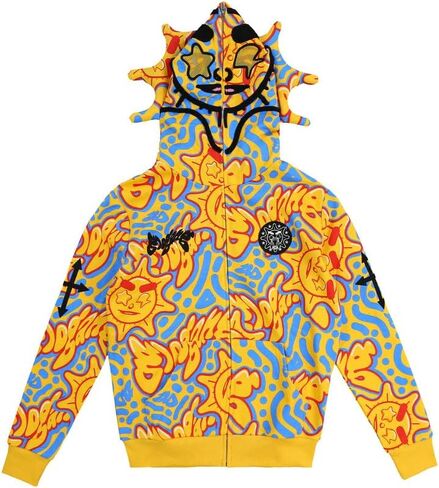 OATSBAS Retro Lazy Style Hoodie for Men Women Fun Multi Angle Full Zip Up Hoodie Oversized Hooded Sweatshirt in Saudi Arabia