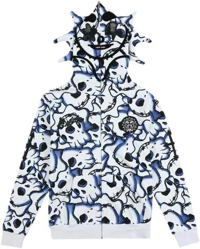 OATSBAS Retro Lazy Style Hoodie for Men Women Fun Multi Angle Full Zip Up Hoodie Oversized Hooded Sweatshirt in Saudi Arabia