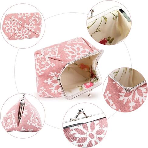 Oyachic 2 حزم خمر عملة المحافظ عملة الحقائب تغيير المحافظ مع المشبك الأزهار مخلب المحافظ امرأة محافظ السفر in Kuwait