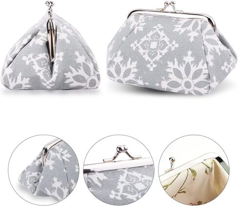 Oyachic 2 حزم خمر عملة المحافظ عملة الحقائب تغيير المحافظ مع المشبك الأزهار مخلب المحافظ امرأة محافظ السفر in Kuwait