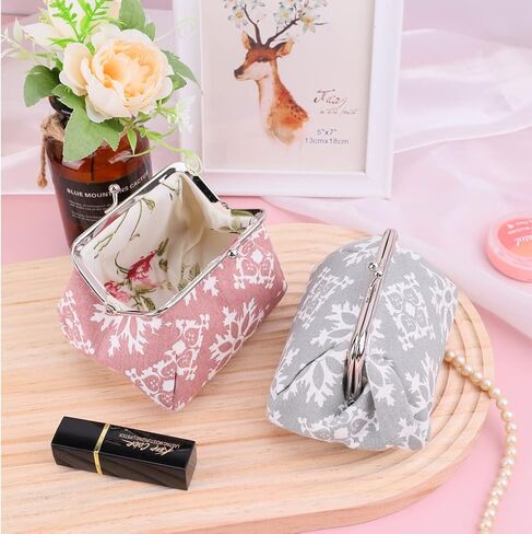 Oyachic 2 حزم خمر عملة المحافظ عملة الحقائب تغيير المحافظ مع المشبك الأزهار مخلب المحافظ امرأة محافظ السفر in Kuwait