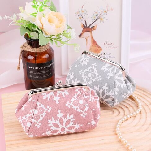 Oyachic 2 حزم خمر عملة المحافظ عملة الحقائب تغيير المحافظ مع المشبك الأزهار مخلب المحافظ امرأة محافظ السفر in Kuwait