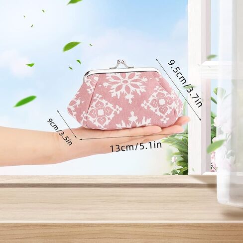 Oyachic 2 حزم خمر عملة المحافظ عملة الحقائب تغيير المحافظ مع المشبك الأزهار مخلب المحافظ امرأة محافظ السفر in Kuwait