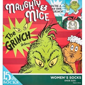 جوارب دكتور سوس ذا جرينش 15 Days of Socks Advent Calendar - ألوان متنوعة 4-10 in Kuwait