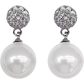 Pearl Earrings, 925 Sterling Silver Pearl Drop Earrings Jewelry for Women Girls, Gold Plated Earrings in Saudi Arabia