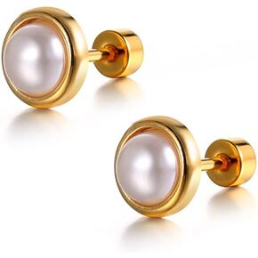 أقراط اللؤلؤ الذهبية للنساء والفتيات، أقراط متدلية على شكل قلب ذهبي للنساء والفتيات in Kuwait