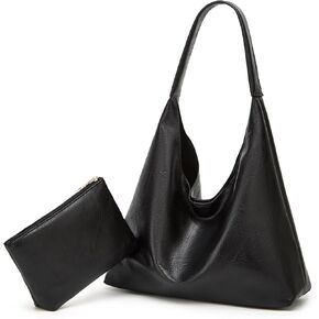 حقائب Ashioup Hobo للنساء محفظة كتف فائقة النعومة من جلد البولي يوريثان حقيبة يد مترهلة مع محفظة مجموعة قطعتين in Kuwait