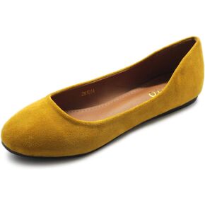 Ollio Womens Shoe Ballet Light Faux Suede Low Heels Flat