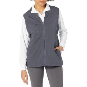 WonderWink Wink Knits Women's Fleece Full Zip Vest, Pewter, XL in Kuwait