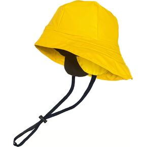 Toutacoo, Rain hat, Waterproof, Unisex Wide Brim - Souwester Cap with Chinstrap and Earflaps, Fleece Lining in Kuwait