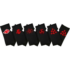 DUOAMARE Black Fingerless Gloves Anime Ninja Shinobu Cosplay Typing Thin Knit Cloth Lightweight Stretchy Novelty Laptop Gloves Men And Women in Kuwait