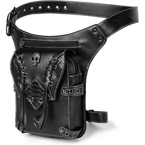 حقيبة الخصر فاني حزمة دراجة نارية قطرة الساق حقيبة الفخذ الورك الحقيبة رسول جلدية Crossbody الكتف محفظة محفظة الجيب