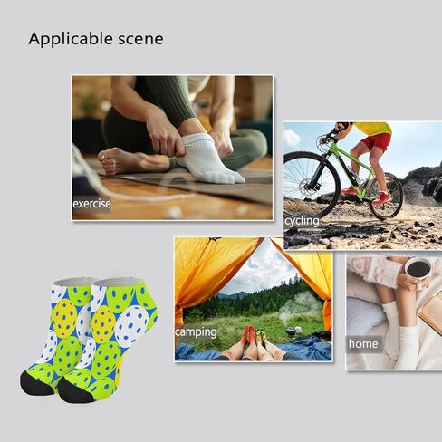 Xinme Pickleball socks Women's socks Short fashion design casual socks Women's casual socks Pickleball, White, One size in Kuwait