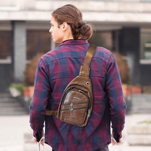 ELLIOT small leather crossbody bag for men and women, small shoulder leather bag in Saudi Arabia