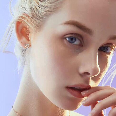 Cute Heart Small Hoop Earrings for Women Teen Girls Cartilage 925 Sterling Silver Cubic Zirconia Crystal Love Hearts Huggie Hoops Earring Wrap Cuffs Fashion Christmas Birthday Jewelry Gifts Hypoallergenic in Saudi Arabia