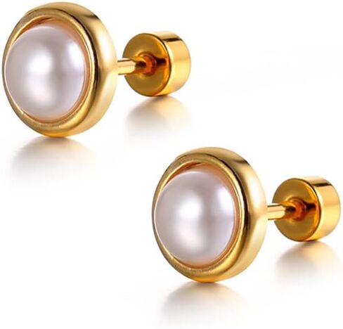 أقراط اللؤلؤ الذهبية للنساء والفتيات، أقراط متدلية على شكل قلب ذهبي للنساء والفتيات in Kuwait