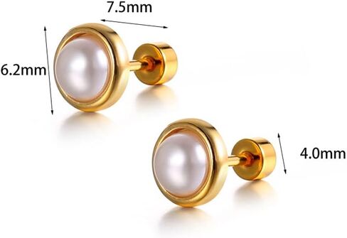 أقراط اللؤلؤ الذهبية للنساء والفتيات، أقراط متدلية على شكل قلب ذهبي للنساء والفتيات in Kuwait