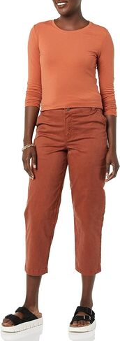Amazon Essentials Women's Stretch Chino Barrel Leg Ankle Pant (Previously Goodthreads) in Saudi Arabia