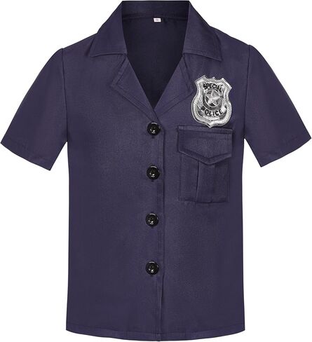 زي ضابط الشرطة من CIFITERY للأولاد زي الشرطة للأطفال فستان الشرطة ليوم كارير الهالوين التنكرية 7-10 سنوات in Kuwait