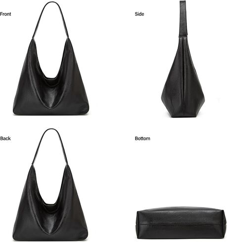 حقائب Ashioup Hobo للنساء محفظة كتف فائقة النعومة من جلد البولي يوريثان حقيبة يد مترهلة مع محفظة مجموعة قطعتين in Kuwait