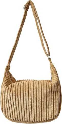 Ulisty Women Small Corduroy Hobo Bag Wide Strap Crossbody Bag Shoulder Bag Casual Handbag Daily Bag in Saudi Arabia