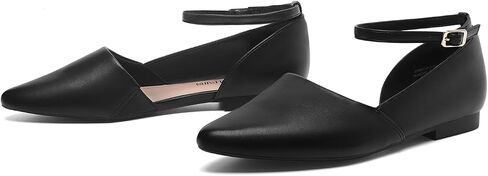 أحذية DREAM PAIRS النسائية الأنيقة، أحذية كاجوال مريحة بمقدمة مدببة مع حزام كاحل قابل للفصل in Saudi Arabia