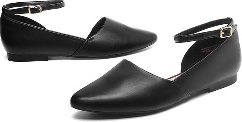أحذية DREAM PAIRS النسائية الأنيقة، أحذية كاجوال مريحة بمقدمة مدببة مع حزام كاحل قابل للفصل in Saudi Arabia