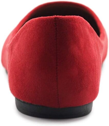 حذاء باليه نسائي من Ollio مصنوع من جلد سويدي صناعي خفيف وكعب منخفض مسطح in Kuwait