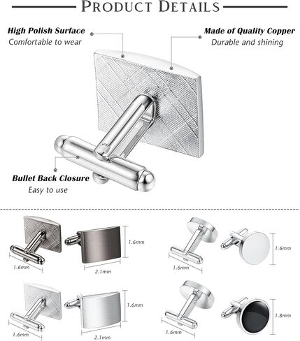 CASSIECA 4-6 أزواج أزرار أكمام كلاسيكية للرجال مجموعة أزرار أكمام قميص سهرة فريدة من نوعها لحفلات الزفاف in Kuwait