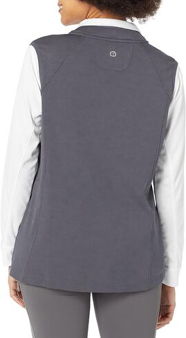 WonderWink Wink Knits Women's Fleece Full Zip Vest, Pewter, XL in Kuwait