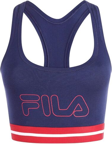 حمالة صدر رياضية نسائية من القطن بشعار كلاسيكي من Fila in Saudi Arabia