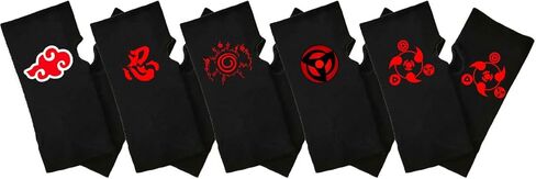 DUOAMARE Black Fingerless Gloves Anime Ninja Shinobu Cosplay Typing Thin Knit Cloth Lightweight Stretchy Novelty Laptop Gloves Men And Women in Kuwait