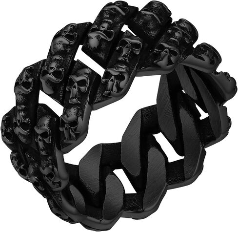 خاتم ChainsProMax للرجال Miami Cuban Link/Celtic/Skull، من الفولاذ المقاوم للصدأ/صندوق هدايا أسود in Kuwait