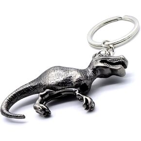 Jurassic dinosaurs Keychain - 1 Set Dinosaur Key Chain Bag Charm Pendant Tyrannosaurus Rex Shaped Keyring for Men and Boys, Black in Saudi Arabia