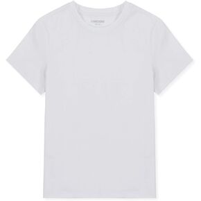 ALWAYSONE Kid's Short Sleeve T-Shirt Girls' Cotton Jersey Tee Crewneck Boys' T-Shirts Solid and Striped Tee Shirt 3-12 Years