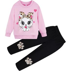 RETSUGO Little Girls Clothing Sets Unicorn Sweatshirts Top and Pants Set Girls 2 Piece Outfits 3-8T in Saudi Arabia