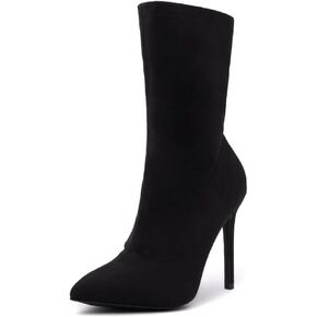Shoe Land SLJessenie-L Women’s Pointed Toe Stiletto High Heel Ankle Booties Fashion Stretch Dress Boots