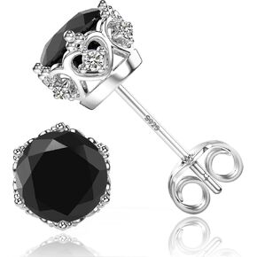 NEOSHOW 18k White Gold Plated 925 Sterling Silver Pure Brilliance Cubic Zirconia Stud Earrings Round Cut Simulated Diamond CZ Stud Earrings Fine Jewelry for Women Men in Kuwait