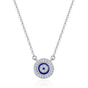 BISAER 925 Sterling Silver Blue Evil Eye Bracelet with Cubic Zirconia Hamsa Adjustable Chain Bracelets for Women in Kuwait