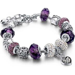 MUERDOU Unicorns Gifts Charms Bracelet for Women Murano Glass Beads Butterfly Flower Charms Bracelets