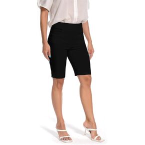 Jenna Rose Women's Regular/Petite/Plus Size Work Causal Crisscross-Hem Pull On Dress Career Shorts with Two Front Pockets in Kuwait