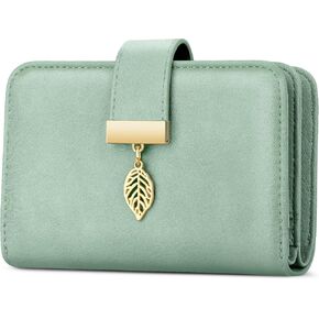 Small RFID Blocking Wallet for Women Leather Compact Bifold Wallet 18 Card Slots Ladies Wallets with Coin Pocket