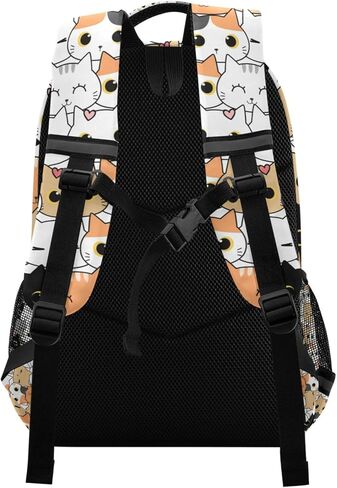 Cute Cat School Backpack for Boys Girls Portable Wide shoulder strap Backpack Lightweight Travel Bag College Casual Daypack with Reflective Strip Large in Saudi Arabia