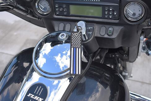 Great 1 Thin Blue Line American Flag Keychain Tag with Key Ring & Carabiner 2-Pack - Police & Law Enforcement in Kuwait