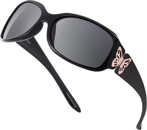 LVIOE Polarized Sunglasses for Women, Fashion Butterfly Decoration Driving Fishing-99.99% UV Protection in Kuwait