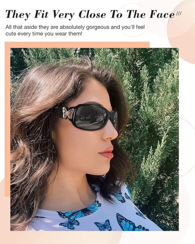 LVIOE Polarized Sunglasses for Women, Fashion Butterfly Decoration Driving Fishing-99.99% UV Protection in Kuwait